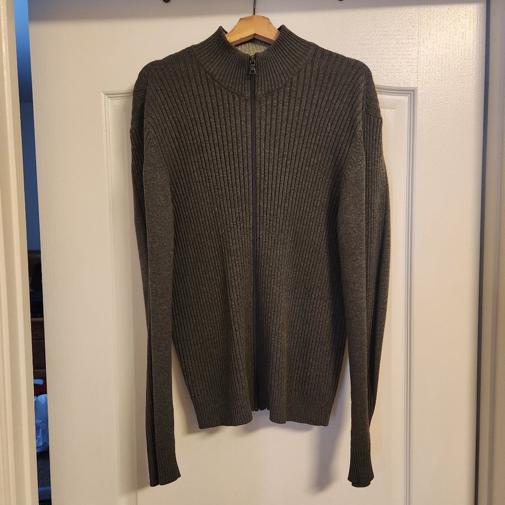 INC Full Zip Cotton Sweater (XL)